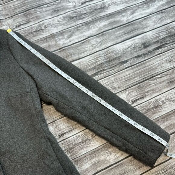 Cole Haan Women's Wool Blend Pea Coat 6 Charcoal Grey Gray Full Zipper Zip Lined - Picture 16 of 16